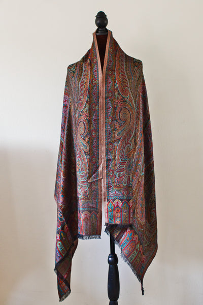 Extra Fine wool Bamboo Stole with Ethnic Weave Design