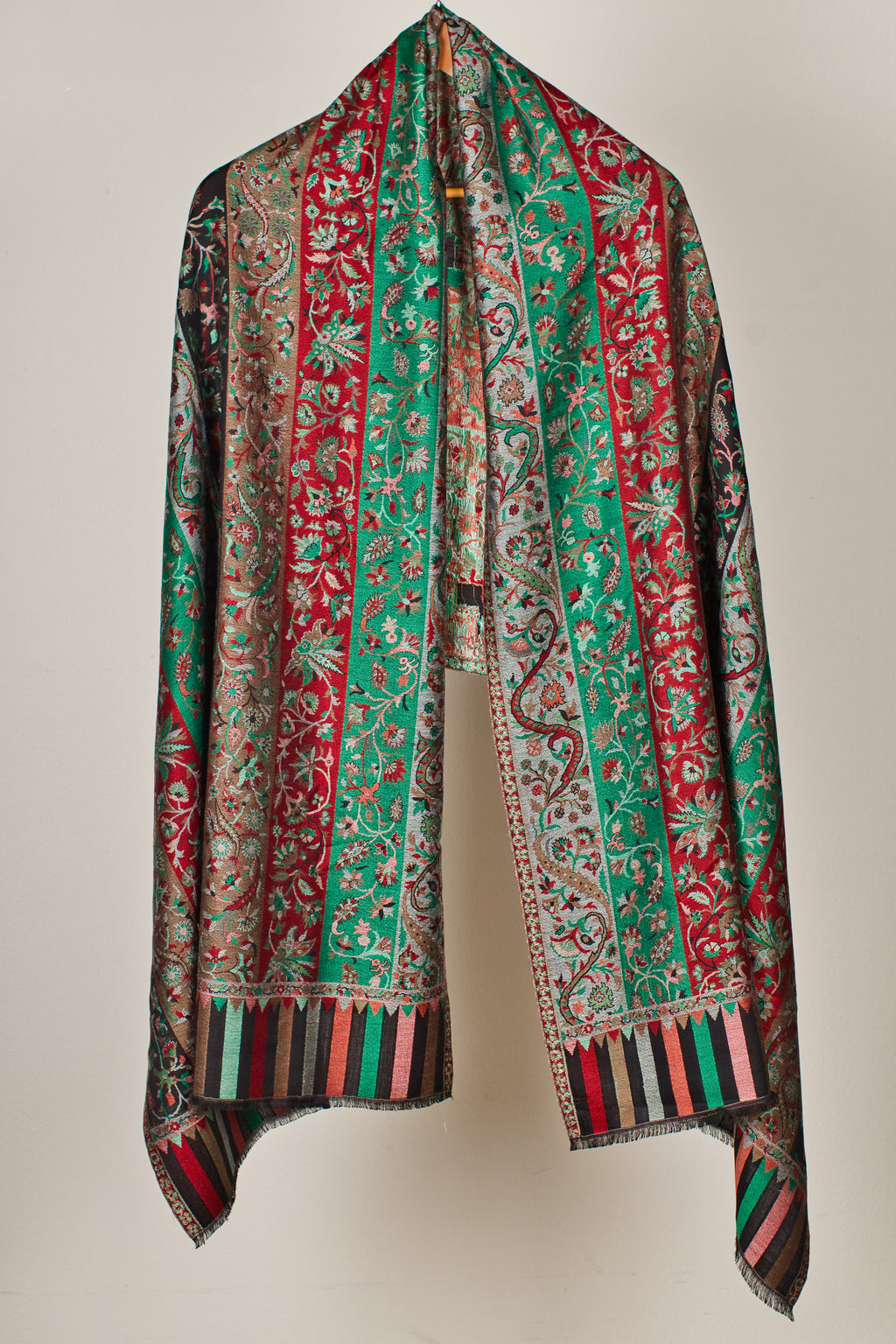 Fine Wool Silk Pashmina Shawl with Multicolor Elegance