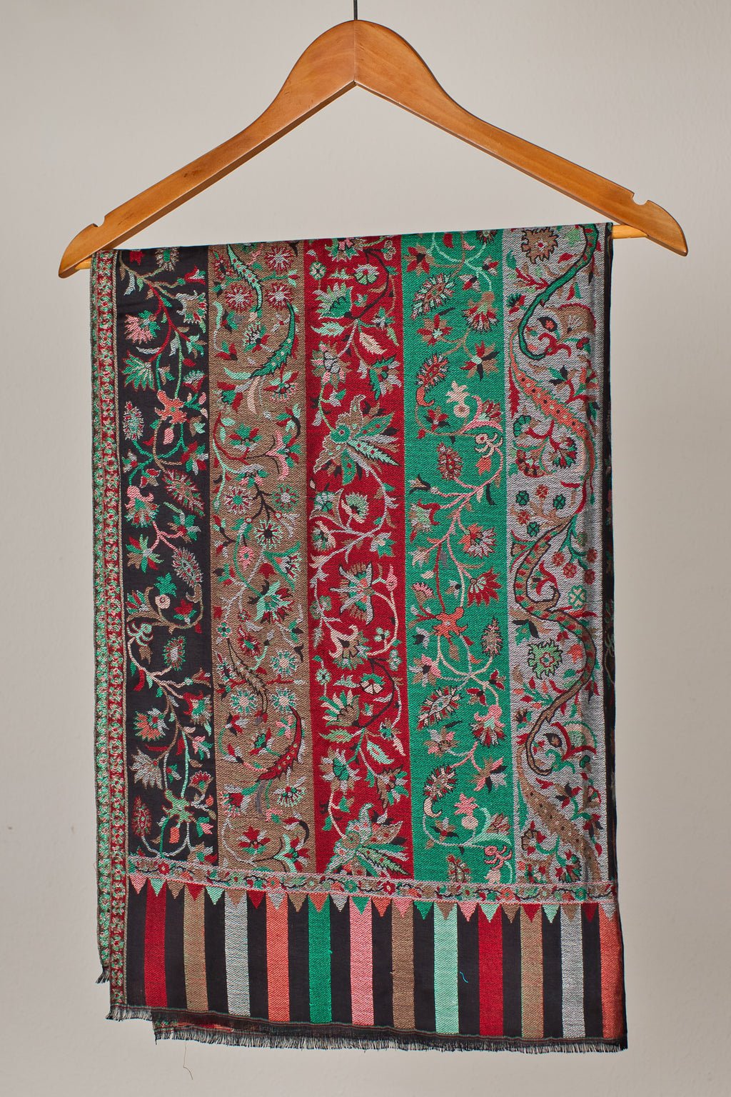 Fine Wool Silk Pashmina Shawl with Multicolor Elegance