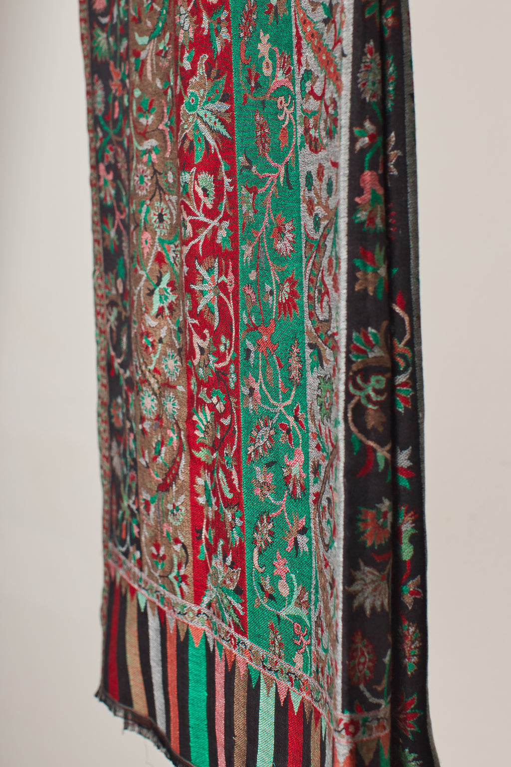 Fine Wool Silk Pashmina Shawl with Multicolor Elegance