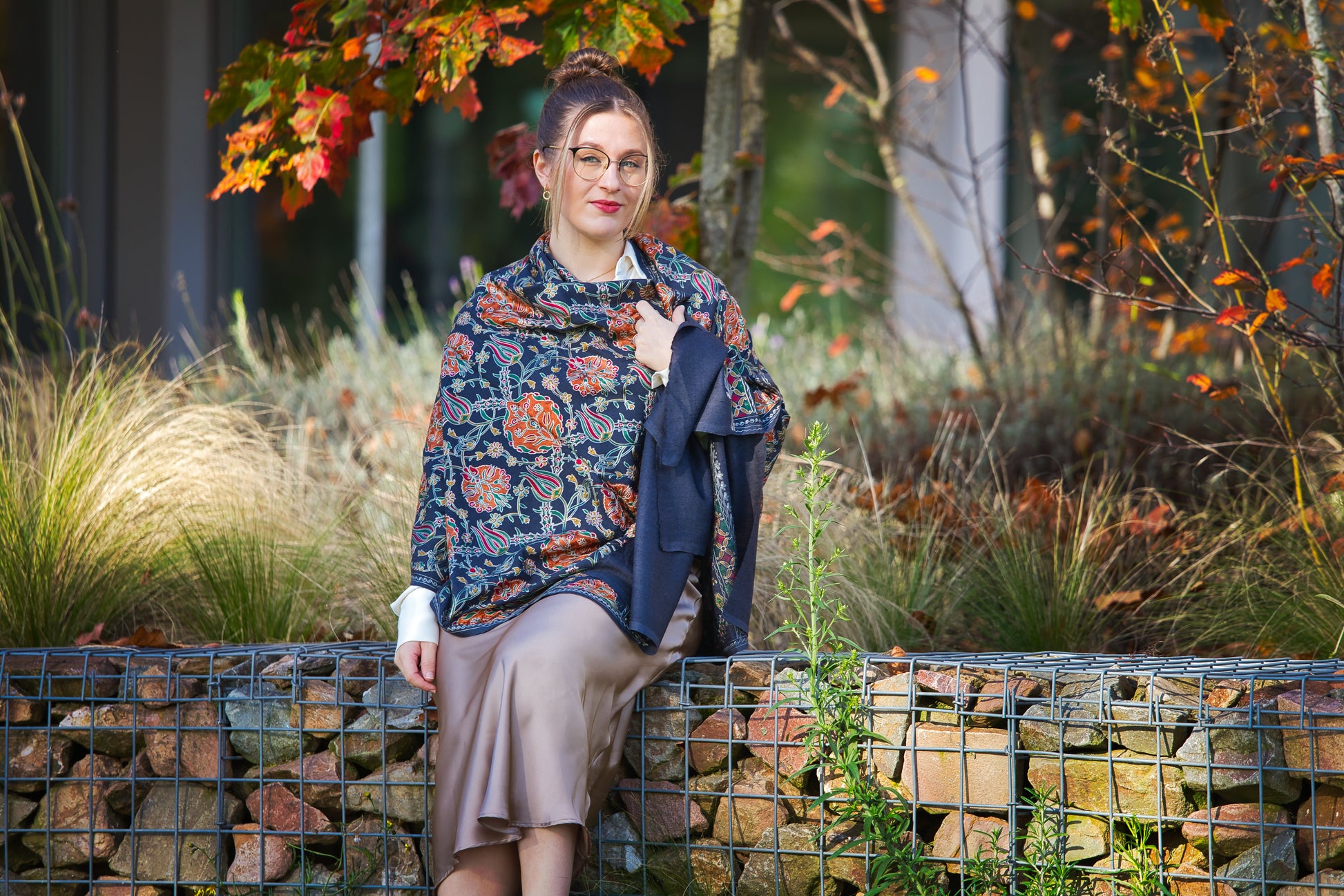 Fine Wool Fully Embroidered Pashmina Shawl- Elegant Partywear for Women