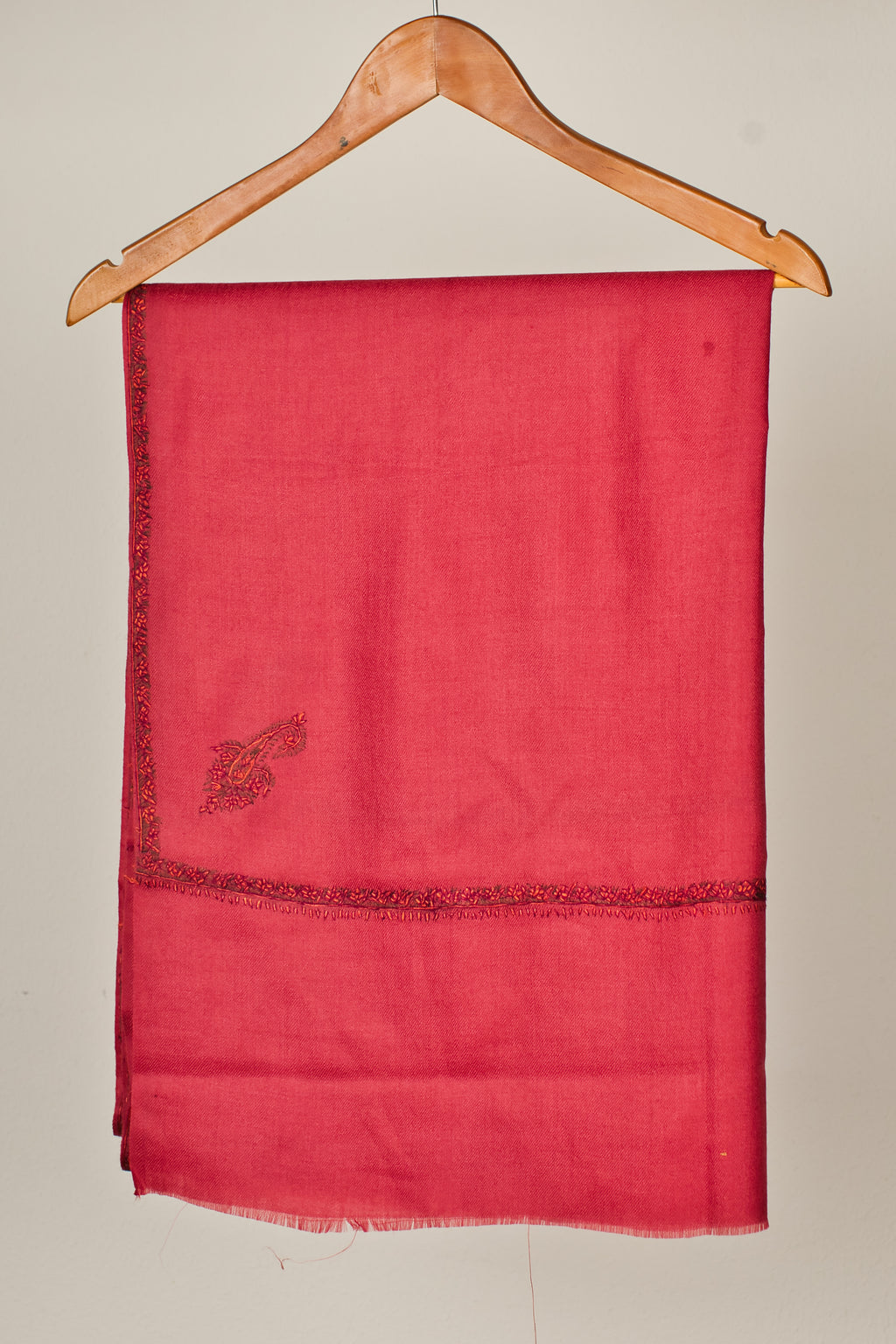 Fine Wool Handwoven Pashmina Stole, Kashmiri Embroidery Border