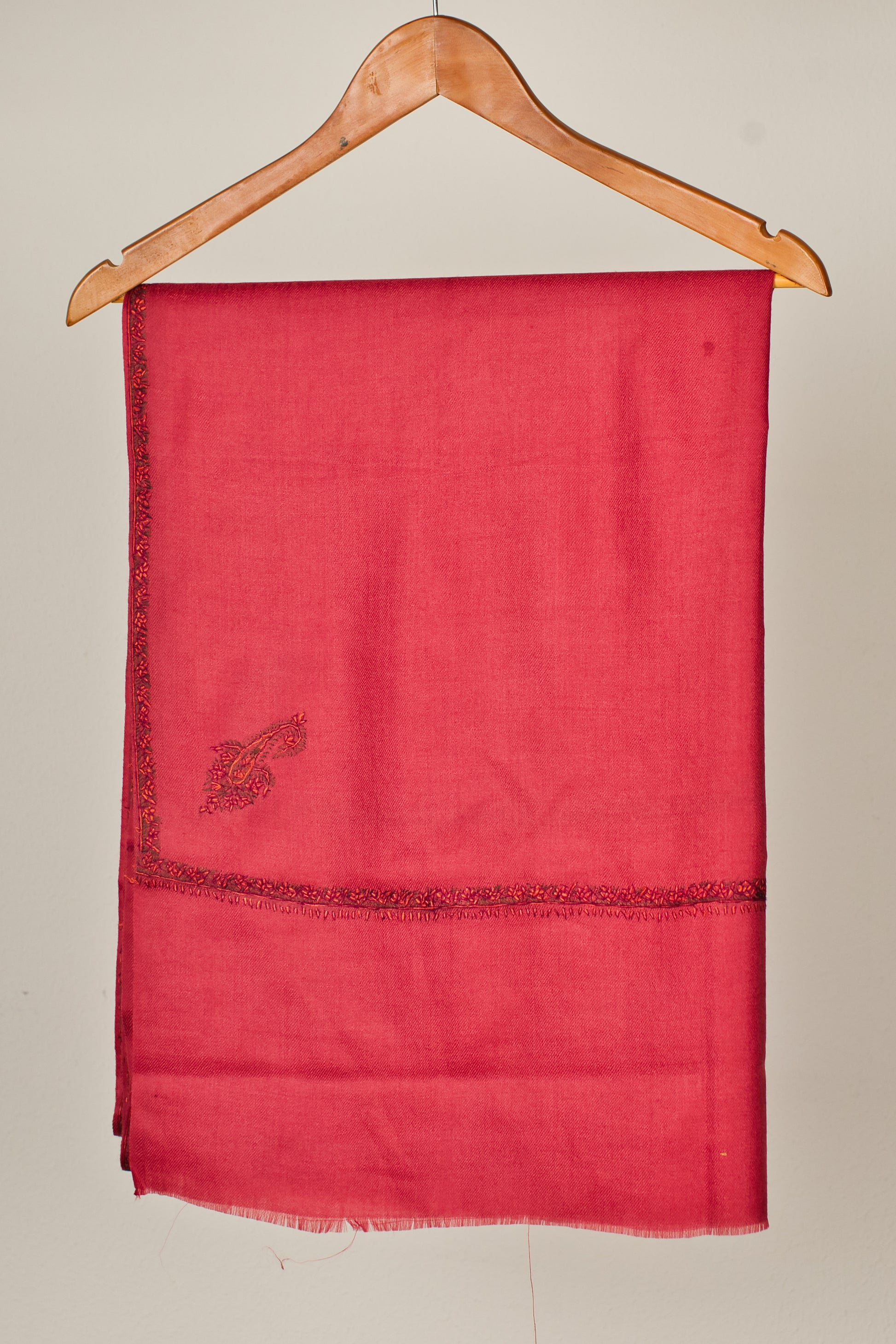Fine Wool Handwoven Pashmina Stole, Kashmiri Embroidery Border