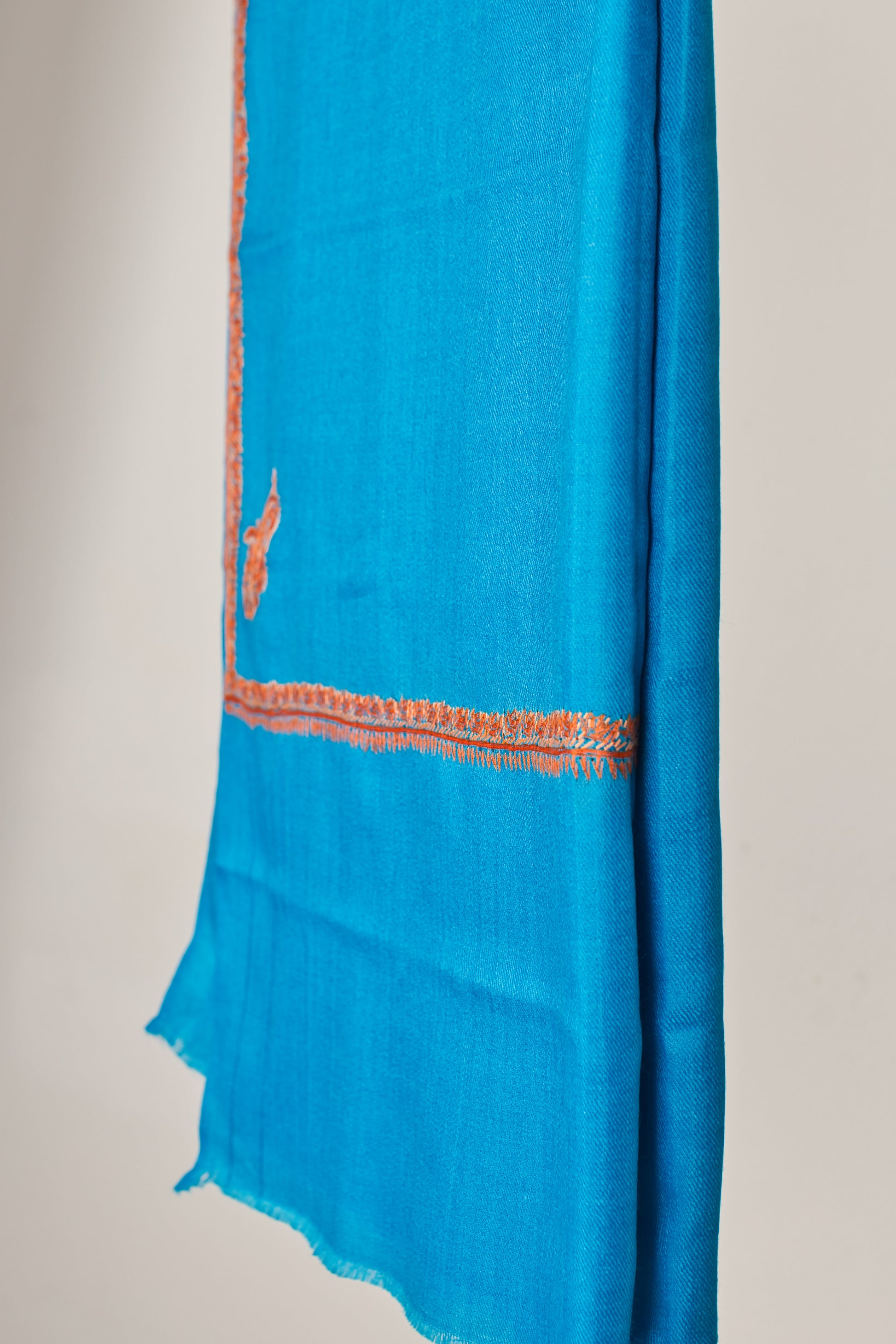 Fine Wool Handwoven Pashmina Stole with Kashmiri Embroidery Border