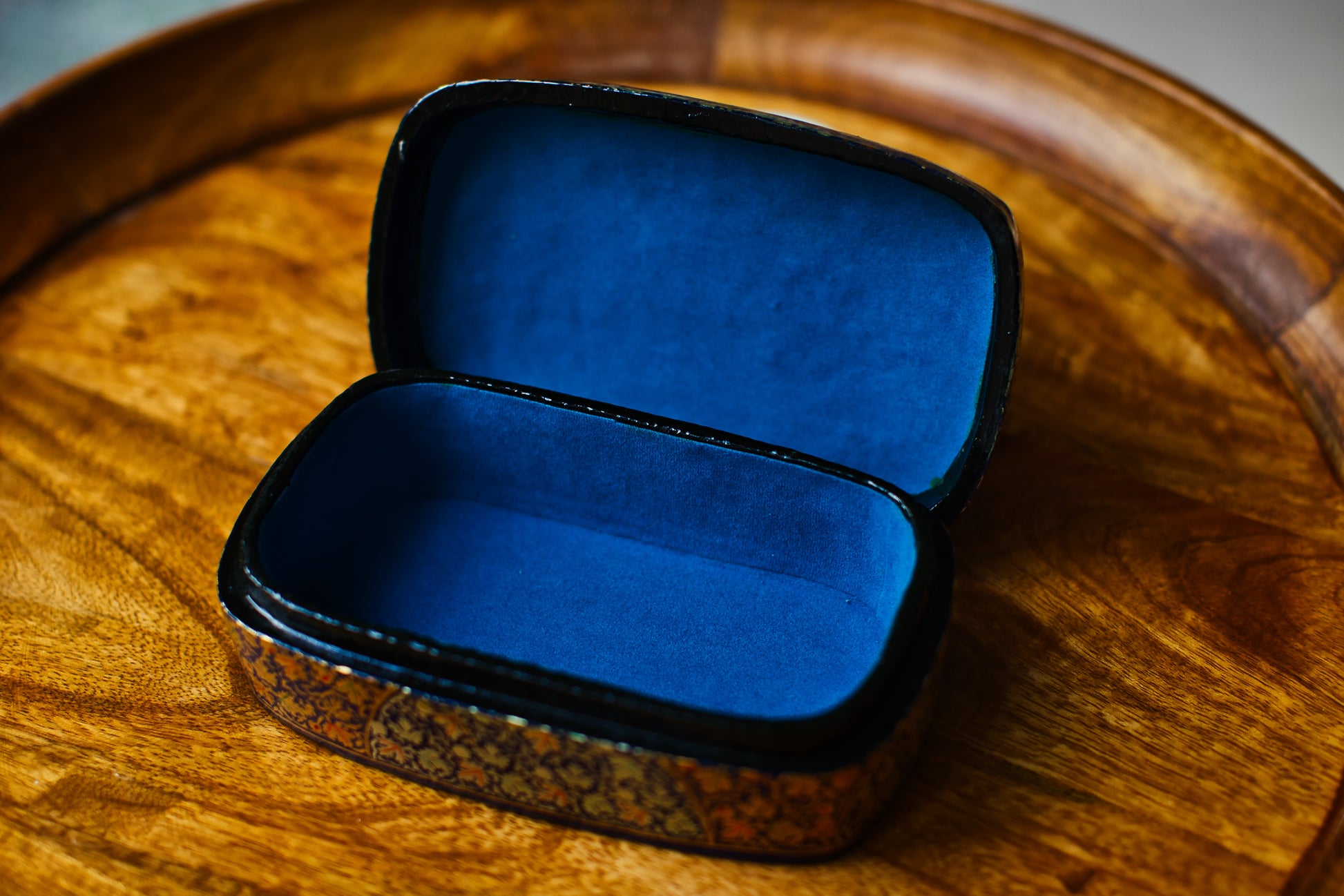 Hand-Painted Kashmiri Papier Mâché Jewelry Storage Box